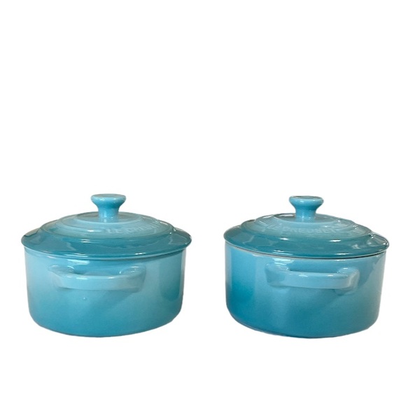 NEW LE CREUSET Set/2 CARIBBEAN Mini Cocottes - Picture 5 of 6